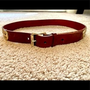 Michael Kors brown leather silver Buckle small